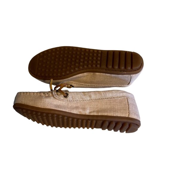 Minnetonka tan flat loafers textile size 6 - Picture 4 of 6